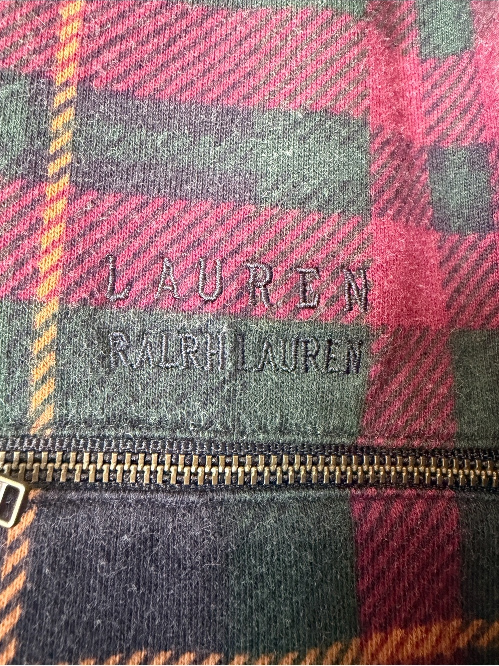 Lauren Ralph Lauren Vintage Hooded Plaid Sweatshirt size medium - Picture 4 of 8